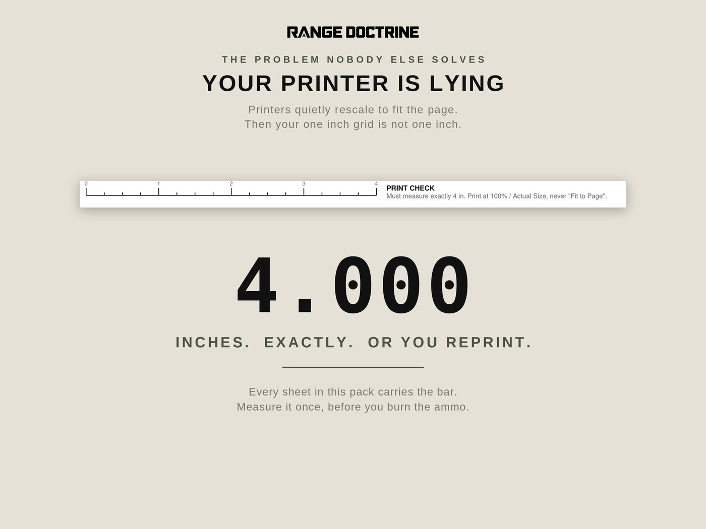 The print check bar. Measure it before you burn ammo